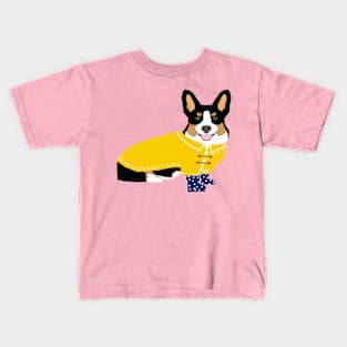 Rainy Day Tri Corgi Kids T-Shirt